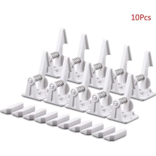10pcs Child Safety Protective Lock Baby Anti-pinch Hands Invisible Spring Lock 517A