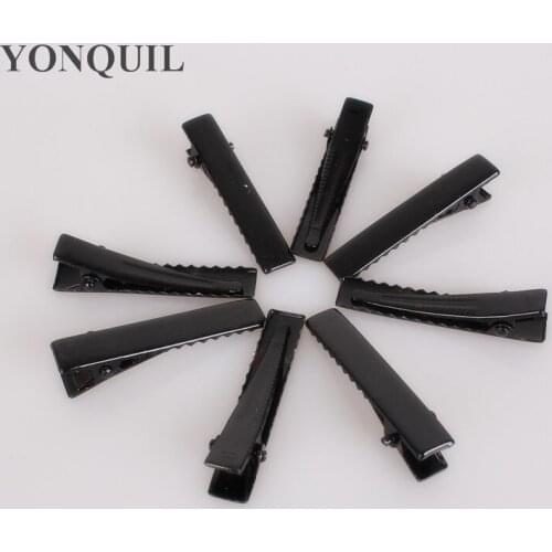 150Pcs/Lot Black Alligator Clips 40MM Hair Pins Prong Barrettes Brooch Clips Finding Crocodile Clips Girls DIY Hairclips