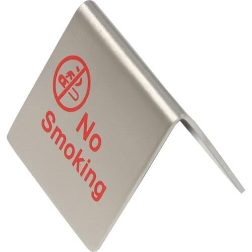 20 pcs stainless steel stringy metal desk table desktop no smoking warning sign stand sign plate desktop sign plaques