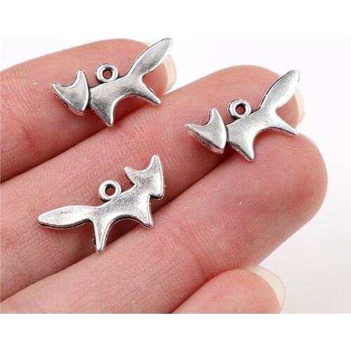 20x10mm 30pcs Antique Silver Plated Fox Handmade Charms Pendant:DIY for bracelet necklace-Q5-41