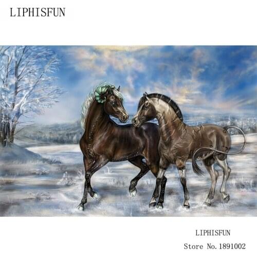 5D DIY Full Square Drill Diamond Painting Horse Set Rhinestone Diamond Embroidery Animal Cross Stitch Kits Home Decor