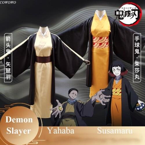 Anime! Demon Slayer: Kimetsu no Yaiba Susamaru Yahaba Kimono Uniform Cosplay Costume Halloween Party Role Play Suit For Unisex