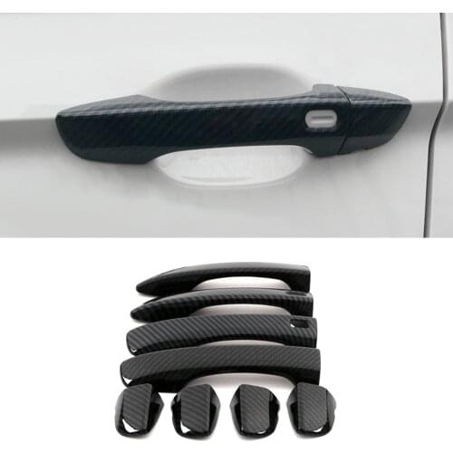Car Accessories ABS Carbon Gate Door Handle Trim Frame Sticker Cover Molding for VW Volkswagen Tiguan MK2 Passat B8 SEAT Tarraco