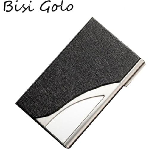 BISI GORO 2020 Brand Business Credit Card Holder Unisex Name ID Credit Card Wallet Stainless Steel Card Case Wholasale Box