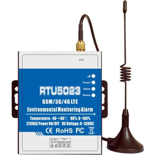 GSM 3G 4G RTU Temperature Humidity Alarm Lost Alert Remote Monitor Support Timer Report APP Control RTU5023 with Temp Sensor