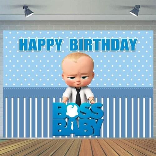 Cartoon Boss White Shirt Tie Baby Background Boy Birthday Party Decoration 3D Children Photo Photography Studio Digital Backdrop