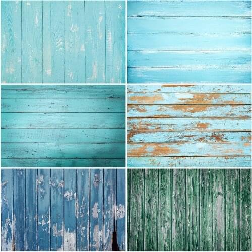 Wooden Board Backdrop Beautiful Blue Green Planks Photography Background Baby Shower Celebration Photo Booth Studio Decor