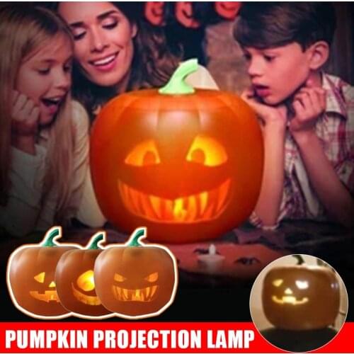 Halloween Pumpkin Toy Sound-Activated With Built-in Speaker LED Light Projector Festival Bar Home Party Decor Halloween Ornament