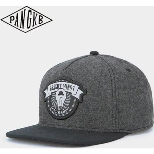 PANGKB Brand BRIGHT MINDS CAP gray woolen hip hop Street dance snapback hat for men women adult outdoor casual sun baseball cap
