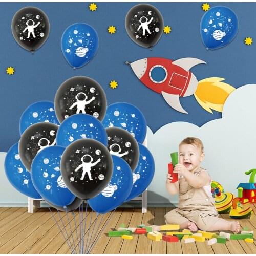 Outer Space Party Astronaut Balloons Rocket Foil Balloons Galaxy Theme Party Boy Kids Birthday Party Decor Favors Helium Globals