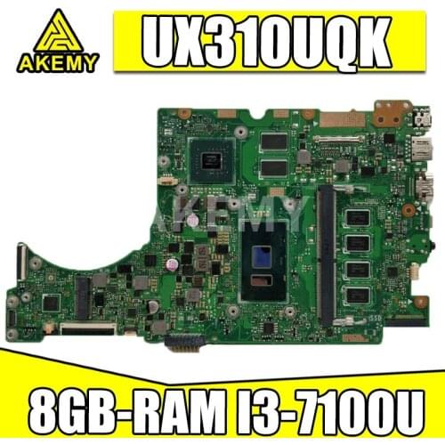 UX310UQK motherboard i3-7100CPU 8GB RAM Mainboard REV2.0 For ASUS UX310U UX310UV UX310UQ UX310UN Laptop motherboard 100% Tested