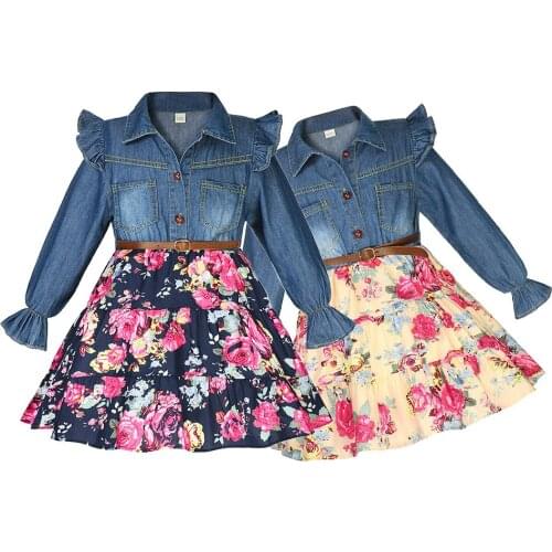 MUABABY Denim Dresses For Babies