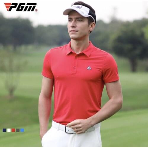 PGM Golf Men Short Sleeve T-Shirts Summer Clothing Match Ball Suit Mens Polo Shirt Quick Drying Breathable YF240 Wholesale