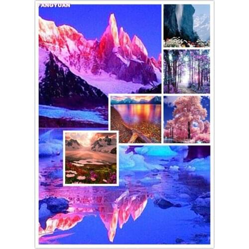 Full Drill 5D Diy Diamond Painting Pink Flower Tree Embroidery Diamond Mosaic Cross Stitch Kits 5D Rhinestone Home Decoration