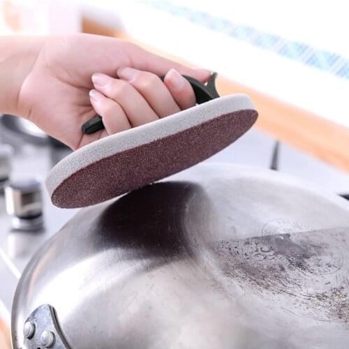 Nano Emery Sponge Cleaning Brush With Handle Magic Melamine Sponge Sink Washing Pot Except Rust Sponge for Kitchen Tools