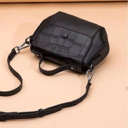 Limited! Soft Real Cow Leather Ladies Hand Bag for Girls Luxury Brand Women Shoulder Messenger Bags Designer Black Purses#sc881