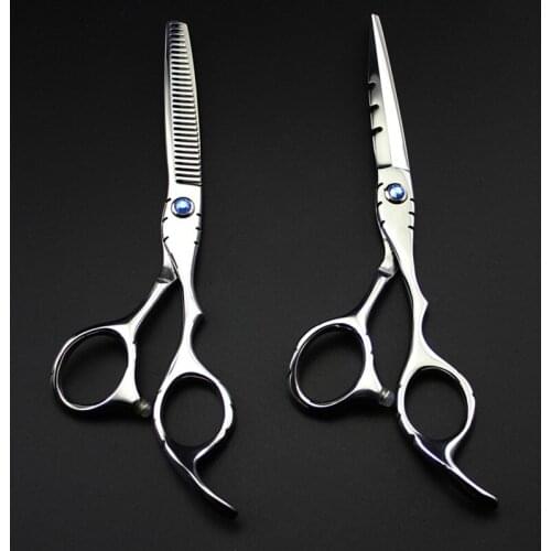 Professional Japan 440c 5.5 6 '' gem cut hair scissors haircut scissor thinning barber makas cutting shears hairdresser scissors