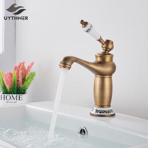 Basin Faucets Waterfall Bathroom Faucet Single handle Basin Mixer Tap Bath Antique Brass Faucet Sink Water Crane Silver Taps