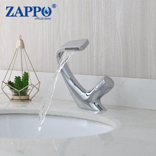 ZAPPO Newly Bathroom Faucet Chrome Wash Basin Sink Tap Steam Spout Deck Mounted Solid Brass Bathroom Mixer Tap Faucets