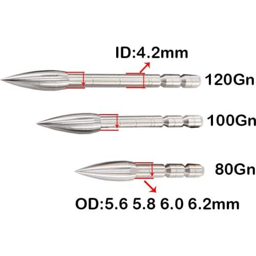 Archery Arrow Tips Points 80 100 120gr Broadheads for ID4.2 Carbon/Fiberglass Arrows Shaft Compound Recurve Bow Hunting