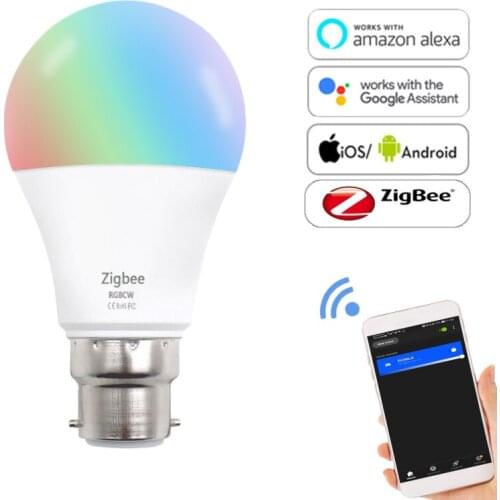 ZigBee Graffiti and Toning Bulb Smart Bulb 9W/10W B22 Voice control via Alexa Google Home Use with tuya zigbee or tuya wifi sens