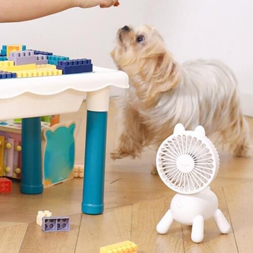 Durable Desktop Fan 4 Wind Speeds Multi-purpose Adjustable 4 Wind Speeds Adorable Cartoon Dog Shaking Head Fan for Indoor