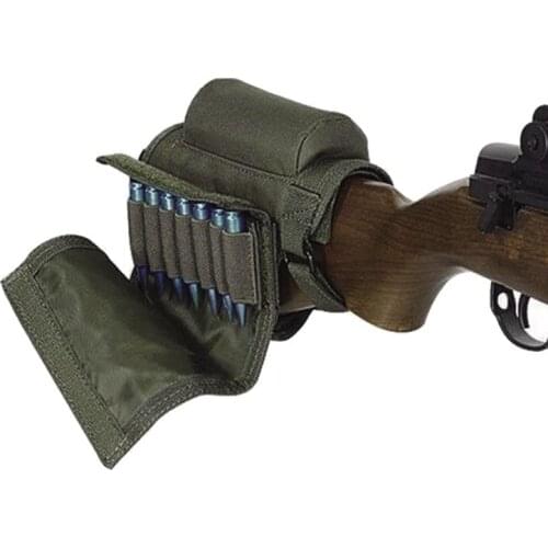 Military Gear Tactical Cheek Rest Hunting Nylon Pouch Rifle Bullet Holster Gun Case Airsoft Buttstock Cheek Rest Cartridges Bag