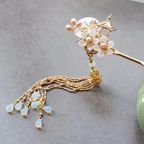 New Design Vintage Hair Pins Freshwater Pearl Hair Stick Tassel Chinese Style Women Hair Accessories High Quality Jewelry
