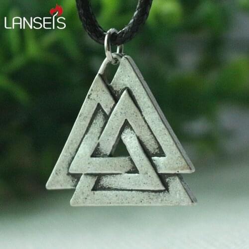 1pcs punk VALKNUT Viking Pewter retro Pendant Norse Jewelry pendant Scandinavian Jewellery Vikings triangle shape amulet