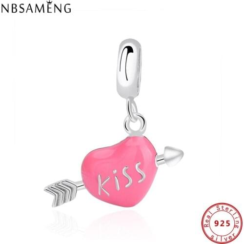 100% 925 Sterling Silver Charms Arrow of Love Pendant Beads Fit Bracelets Necklaces Women Diy Jewelry