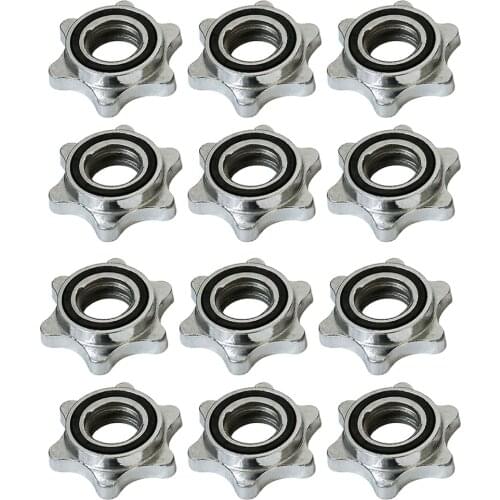 12pcs Solid Dumbbell Spin Lock 2.5cm Dumbbells Bar Hex Nut Rod Fixed Collar
