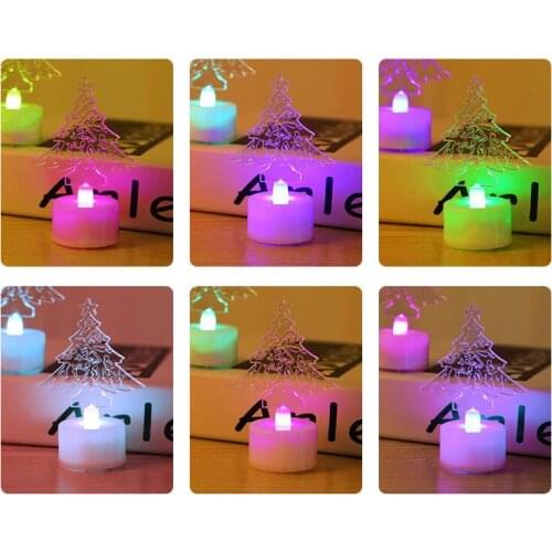 Acrylic colorful candle lights the Christmas tree Santa Claus small night light led electronic luminous romantic gift