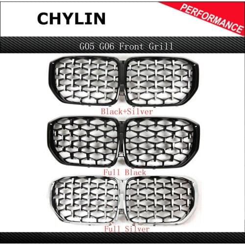 Car Grille For BMW X5 G05 2019+ ABS Diamond Glossy Black Front Kidney Grille Replacement X5 G05 Front Bumper Grill