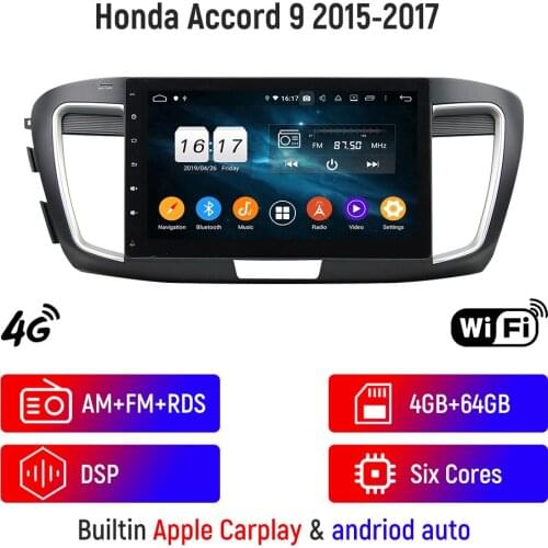4G+64GB 10.1" Car Multimedia Player For Honda Accord 9 2015-2017 Android 10 Intelligent System Car Gps Radio Stereo Head Unit