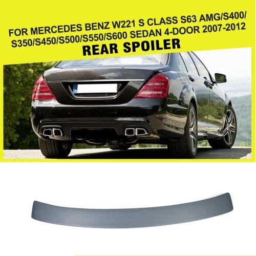 Car Style ABS Grey Car Roof Spoiler Wing Lip for Mercedes Benz S-CLass W221 S63 AMG Sedan 4-Door 2007-2012