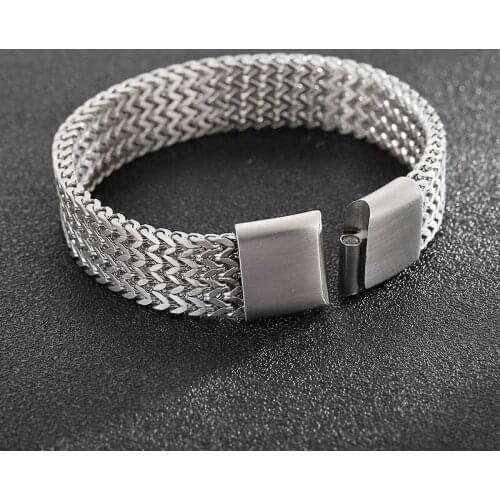 Fashion Trend Stainless Steel Jewelry Personality Creative Double Keel Bracelet Titanium Steel Magnet Clasp Bracelet