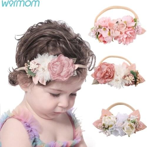 Warmom Baby Girls Lace Sequin Bowknot Headband Hair Accessories Newborn Infant Princess Elastic Bandeau Kids Cute Headwear Gifts