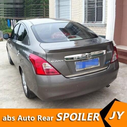 For NISSAN Versa Spoiler 2011-2016 Sunny spoiler High Quality ABS Material Car Rear Wing Primer Color Rear Spoiler
