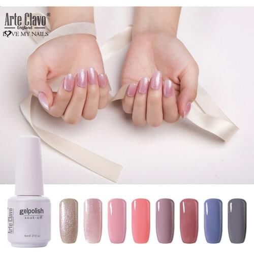 Arte Clavo Gel Nail Polish 8ml Semi Permanent Primer UV LED Manicure Gel Nail 85 Color Pink Varnish Soak Off Gel Nail Art