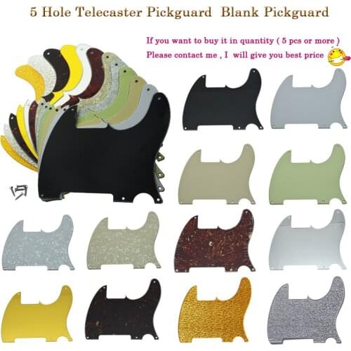 KAISH 5 Holes Tele Blank Pickguard with screws Scratch Plates for Esquire Various Colors