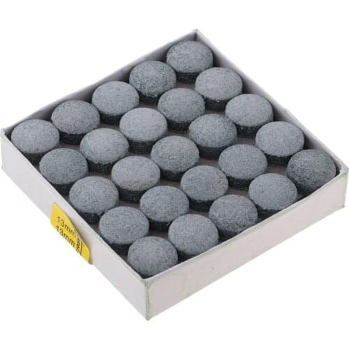 Pack of 50/Box Pressed And Shaped Snooker Billiard Pool Leather Cue Tips 13mm