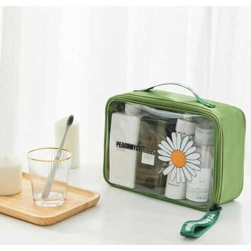 1 girl transparent cosmetic bag PVC transparent cosmetic bag female waterproof zipper beauty box travel toilet bag storage bag