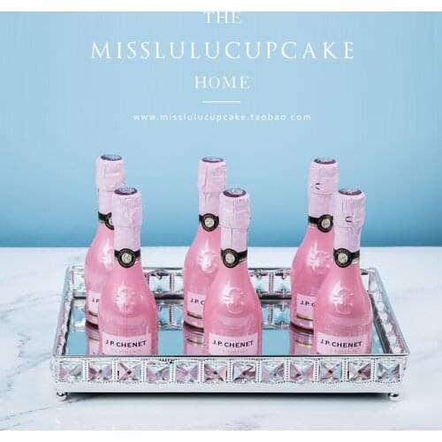 Fruit plate silver square cake tray cosmetic storage box wedding dessert table decoration