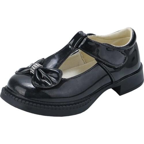 Girls Flats New Spring and Autumn Small Leather Shoes Childrens Butterfly-knot Flats Girls Sweet Princess Shoes Kids Soft Shoes