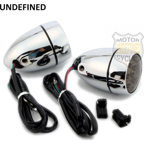 Motorcycle Accessories Turn Signal Indicator Lights 12V Chrome Smoke Bullet LED Front Lamp For Harley Sportster Touring Dyna Softail UNDEFINED