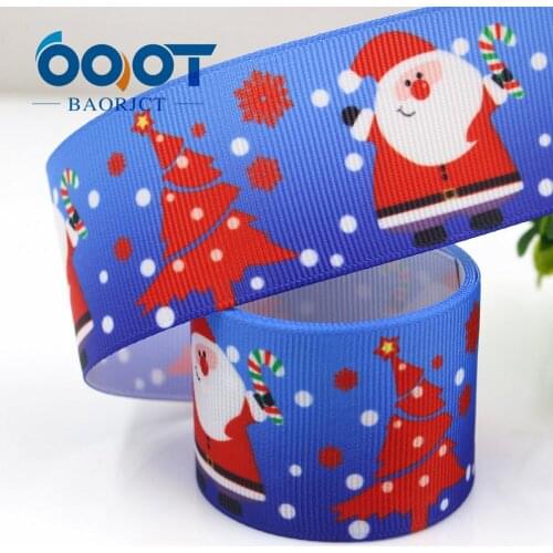 1-1/2'' 38mm Christmas old man Printed grosgrain ribbon , 10 yards DIY handmadeHair accessories Material wedding gift wrap