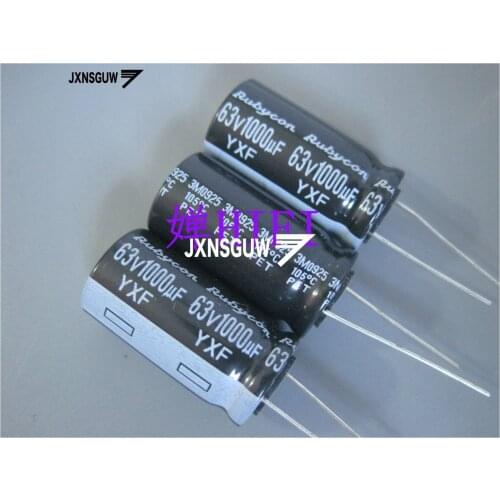 10PCS NEW RUBYCON YXF 63V1000UF 16X30MM Aluminum electrolytic capacitors 1000uF/63v 105 degrees 1000UF 63V