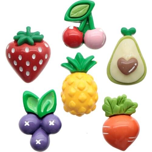 10pcs Fruits Series Avocado 3D Resins Food Kawaii Planar Resin Flatback Charms Diy Bow Center Decoration Phone Case Accessories