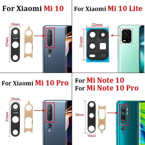 100 Pcs New Rear Back Camera Glass Lens Replacement For Xiaomi Mi 8 9 10 Pro Mi8 Mi9 Se Mi10 Lite Note 10 Pro Mi11