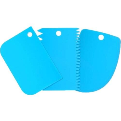 3pcs / lot Cake Dough Cutter Cake Cream Spatula Scraper Paste Cutters Scraper Jagged Edges For Teeth DIY Smooth